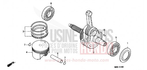 PISTON/VILEBREQUIN NX650W de 1998